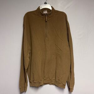Men's Woolrich shirt long sleeve top size XL Tan brown Sweater vintage 1/4 zip